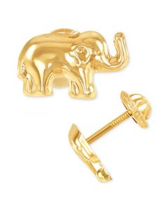 Elephant Stud Earrings in 10k Gold