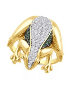 Diamond Frog Statement Ring (1/2 ct. t.w.) in Gold over Sterling Silver