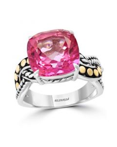 EFFY® Pink Topaz Ring (8-1/3 ct. t.w.) in Sterling Silver & 18k Gold