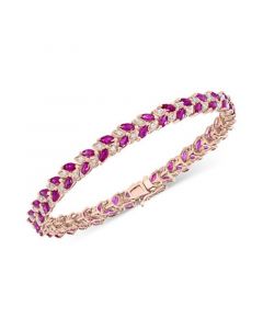 EFFY® Ruby (6-1/10 ct. t.w.) & Diamond (3/8 ct. t.w.) Tennis Bracelet in 14k Rose Gold