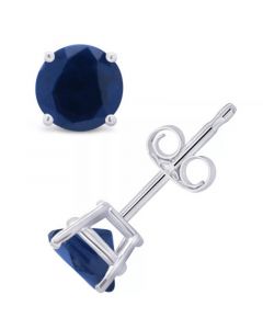 Sapphire (1-1/5 ct. t.w.) Stud Earrings in 14K White Gold. Also Available in 14K Yellow Gold