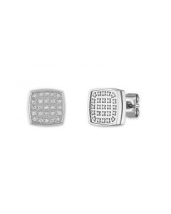 Men's 1/4 Carat Diamond Stud Earrings in Stainless Steel