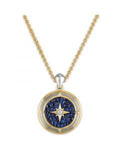 Men's 2-3/8 Carat Sapphire and Diamond Accent Pendant  22" Chain in 14k gold over sterling silver