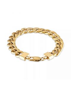 Men's Cuban Link (11-3/4mm) 8 1/2" Chain Bracelet in Yellow IP over stainless steel (Also in Black IP and Stainless Steel)