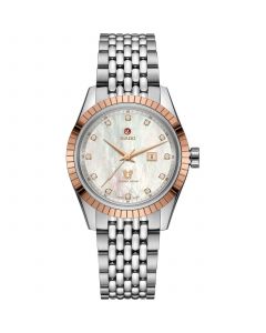 Women's Swiss Automatic Golden Horse Diamond (1/10 ct t.w.) Stainless Steel Bracelet Watch 35mm