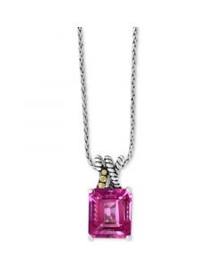 EFFY® Pink Topaz (14-3/4 ct. t.w.)18" Pendant Necklace in Sterling Silver & 18k Gold