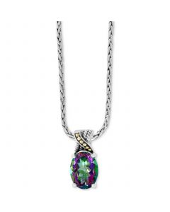 EFFY® Mystic Topaz (10-7/8 ct. t.w.) 18" Pendant Necklace in Sterling Silver & 18k Gold