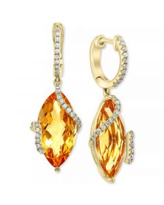 Sunset by EFFY® Citrine & Diamond Drop Earrings in 14k Gold (Also available in Pink Amethyst, Green Amethyst and London Blue Topaz)