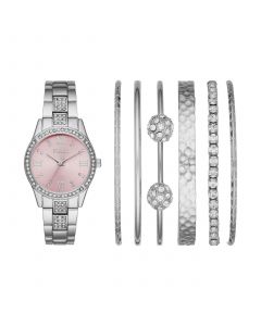 Women's Silver-Tone Bracelet Watch 32mm Gift Set