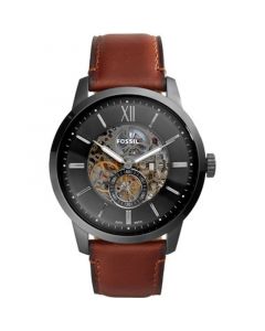 Men's Automatic Townsman Amber Leather Strap Watch 48mm