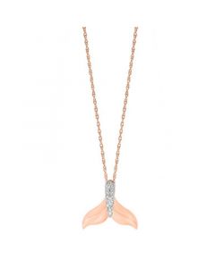 Diamond (1/20 ct. t.w.) Whale Tail Pendant in 14K Rose Gold