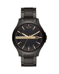 Men's Black Stainless Steel Bracelet Watch 46mm