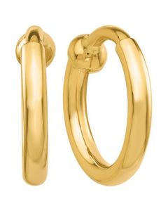 Polished Clip-On Hoop Earrings in 14k Gold