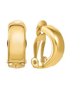 Polished Half Hoop Clip-On Earrings in 14k Gold