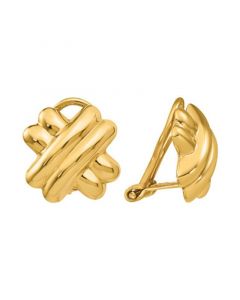 Polished Crisscross Clip-On Earrings