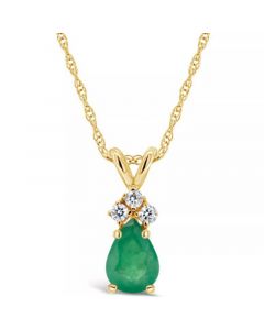 Sapphire (7/8 ct. t.w.) and Diamond Accent Pendant Necklace in 14k Yellow Gold (Also in Ruby & Emerald)