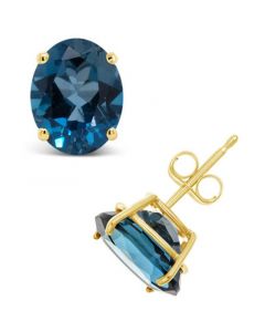 London Blue Topaz (6-3/8 ct. t.w.) Stud Earrings in 14K Yellow Gold