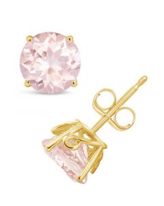 Morganite (2-1/2 ct. t.w.) Stud Earrings in 14K Yellow Gold