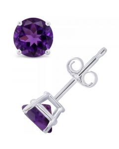 Amethyst (9/10 ct. t.w.) Stud Earrings in 14K White or Yellow Gold