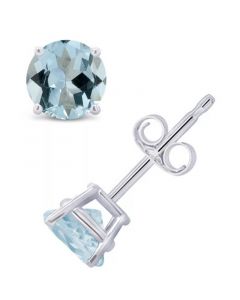 Aquamarine (3/4 ct. t.w.) Stud Earrings in 14K White or Yellow Gold