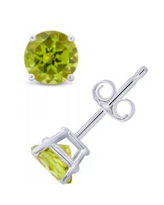 Peridot (1 ct. t.w.) Stud Earrings in 14K White or Yellow Gold