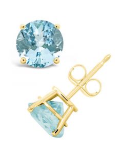 Aquamarine (2-1/2 ct. t.w.) Stud Earrings in 14K Yellow Gold