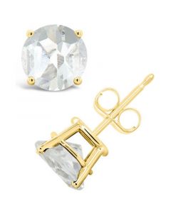 White Topaz (3 ct. t.w.) Stud Earrings in 14K Yellow Gold