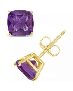 Garnet (3 ct. t.w.) Stud Earrings in 14K Yellow Gold. Also Available in Peridot, Amethyst and Citrine