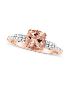 Morganite (1-1/4 ct. t.w.) and Diamond (1/10 ct. t.w.) Ring in 14K Rose Gold-Plated Sterling Silver