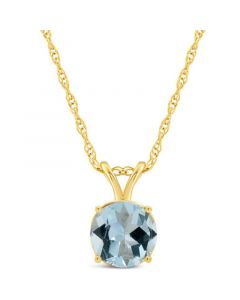 Aquamarine (1-1/4 ct. t.w.) Pendant Necklace in 14K Yellow Gold