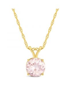 Morganite (1-1/4 ct. t.w.) Pendant Necklace in 14K Yellow Gold