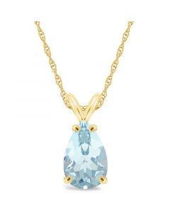 Aquamarine (2-5/8 ct. t.w.) Pendant Necklace in 14K Yellow Gold