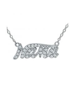 Cubic Zirconia "Nana" Pendant Necklace in Sterling Silver, 16" + 2" extender, Created for Macy's