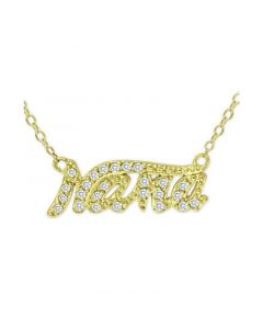 Cubic Zirconia "Nana" Pendant Necklace in 18k Gold-Plated Sterling Silver, 16" + 2" extender, Created for Macy's