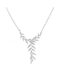 EFFY® Diamond Leaf 20" Statement Necklace (1-1/10 ct. t.w.) in 14k White Gold