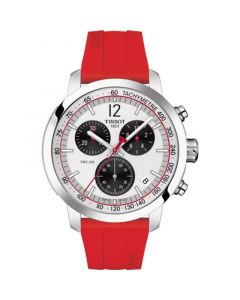 Men's Swiss Chronograph PRC 200 Red Silicone Strap Watch 42mm