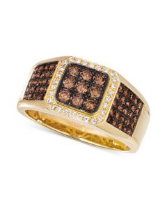 Chocolatier® Men's Diamond Cluster Ring (7/8 ct. t.w.) in 14k Gold