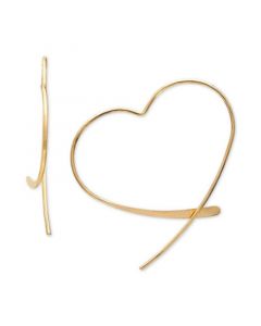 Wire Heart Threader Earrings in 18k Gold-Plated Sterling Silver, Created for Macy's