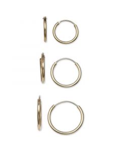 3-Pc. Set Small Endless Hoop Earrings in 18k Gold-Plated Sterling Silver, Created for Macy's