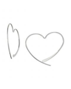 Wire Heart Threader Earrings in Sterling Silver, Created for Macy's