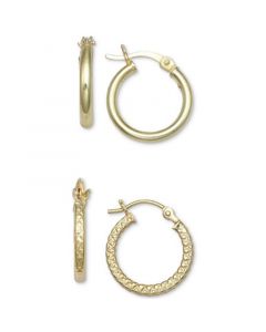 2-Pc. Set Hoop Earrings in 18K Gold-Plated Sterling Silver, Created for Macy's