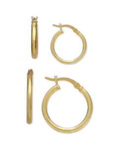 2-Pc. Set Small Hoop Earrings in 18k Gold-Plated Sterling Silver, Created for Macy's