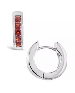 Garnet (1 ct. t.w.) Huggie Hoop Earrings in Sterling Silver (Also Available in Peridot)