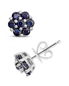 Sapphire (1-1/4 ct. t.w.) Stud Earrings in Sterling Silver