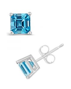 Swiss Blue Topaz (2-3/4 ct. t.w.) Stud Earrings in Sterling Silver