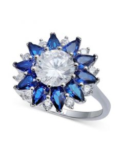 Cubic Zirconia Starflower Ring in Sterling Silver