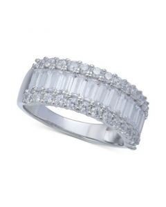 Cubic Zirconia Baguette Band in Sterling Silver