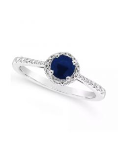 Sapphire (5/8 ct. t.w.) and Diamond Accent Ring in Sterling Silver (Also in Ruby)