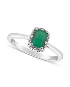 Emerald (5/8 ct. t.w.) and Diamond Accent Ring in Sterling Silver