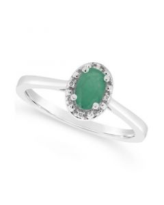 Emerald (3/8 ct. t.w.) and Diamond Accent Ring in Sterling Silver